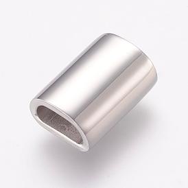 304 Stainless Steel Magnetic Clasps with Glue-in Ends, Smooth Surface, Tube