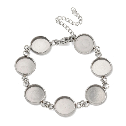 304 изготовление браслетов из нержавеющей стали, с круглым подносом, плоско-круглые, не тускнеет