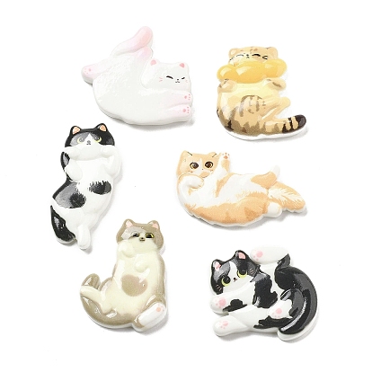 Непрозрачные кабошоны из смолы, кошка