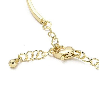 Infinity Heart Brass with Clear Cubic Zirconia Cuff Bangle with Safety Chains