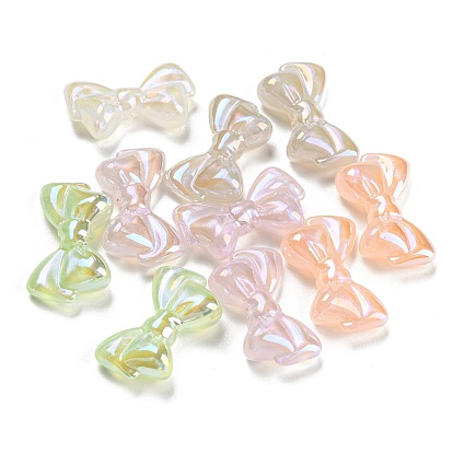 Iridescent Plating Acrylic Beads, Bowknot