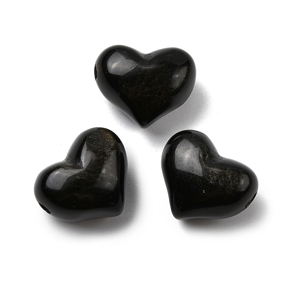 Натуральный золотистый блеск обсидиан, толстое сердце