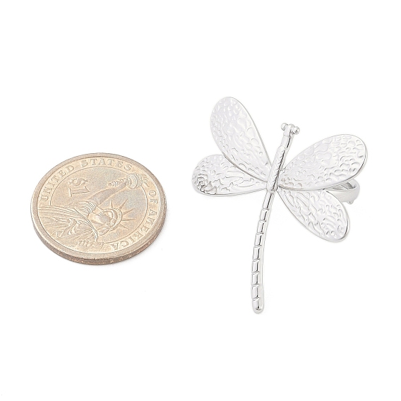 Антикоррозийные 304 открытые манжетные кольца из нержавеющей стали в форме стрекозы, Кольца для женщин