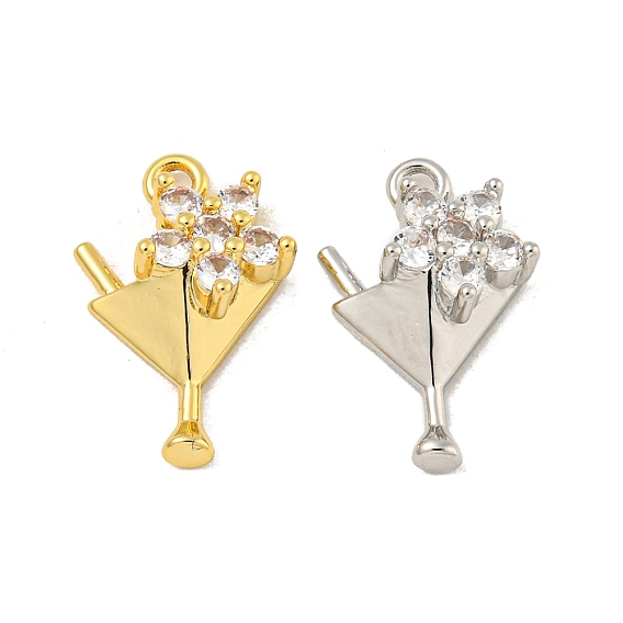 Мартини чары, подвески для бокалов для вина, стойка, покрытие, латунь, микропаве, прозрачные кубические циркониевые подвески, долговечный, без кадмия и без свинца