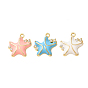 Pendentifs en émail , breloques en forme d'étoile de mer, avec strass cristal, or