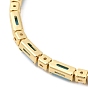 Brass Cubic Zirconia Slider Bracelets, with Synthetic Turquoise, Box Chain Bracelet for Women