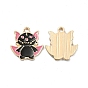 Halloween Light Gold Tone Alloy Enamel Pendants, Demon Charm