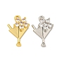 Мартини чары, подвески для бокалов для вина, стойка, покрытие, латунь, микропаве, прозрачные кубические циркониевые подвески, долговечный, без кадмия и без свинца
