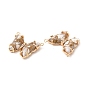 Brass with K9 Glass Pendants, Imitation Gemstone, Golden Butterfly Charms