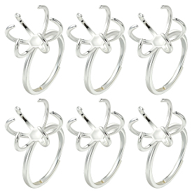 6шт. регулируемые латунные кольцевые компоненты, 6 настройки когтей