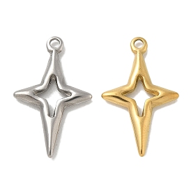 Ion Plating(IP) 304 Stainless Steel Pendants, Star Charm