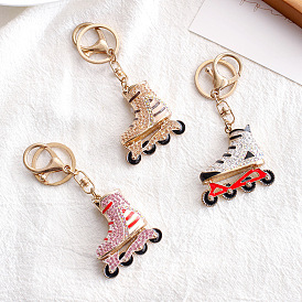 Sparkling Ice Skate Keychain - Creative Metal Gift for Car Decoration