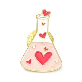 Chemical Flask Alloy Enamel Brooches, Enamel Pin, with Heatr Pattern