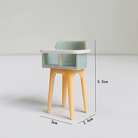 Plastic Baby High Chair & Fridge Model, Micro Landscape Home Kitchen Dollhouse Accessories, Pretending Prop Decorations