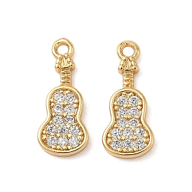 Латунные микропаве прозрачные кубические циркониевые подвески, в форме гитары, без никеля 