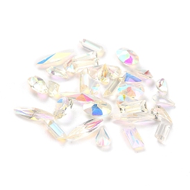 (Liquidación por defectos: color amarillento) Cabujones de resina con diamantes de imitación en la parte posterior puntiaguda, accesorios de la decoración del arte del clavo, gota