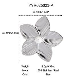 Кольца из нержавеющей стали с цветком для женщин, цвет нержавеющей стали