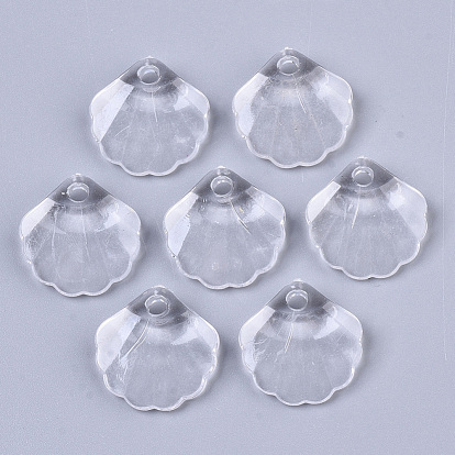Transparent Acrylic Pendants, Faceted, Shell Shape