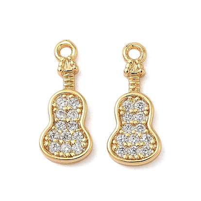 Латунные микропаве прозрачные кубические циркониевые подвески, в форме гитары, без никеля 