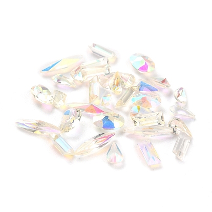(Liquidación por defectos: color amarillento) Cabujones de resina con diamantes de imitación en la parte posterior puntiaguda, accesorios de la decoración del arte del clavo, gota
