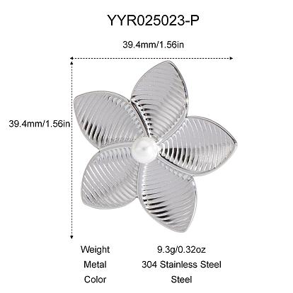 Кольца из нержавеющей стали с цветком для женщин, цвет нержавеющей стали