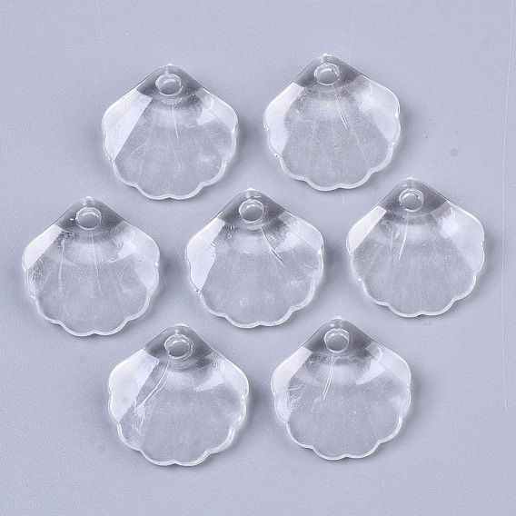 Transparent Acrylic Pendants, Faceted, Shell Shape