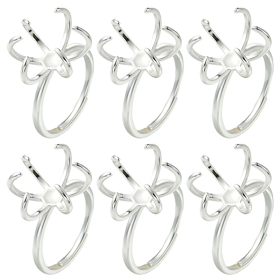 6шт. регулируемые латунные кольцевые компоненты, 6 настройки когтей