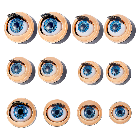 4 пары 4 стили пластиковые кукольные глаза, круглые