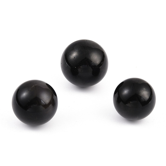 Natural Rainbow Obsidian Beads, No Hole/Undrilled, Round