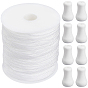 100м нейлоновые шнуры, круглые, для самостоятельного изготовления шнура для штор, с 15шт. помпоновой фурнитурой и 1шт. пустыми катушками