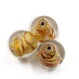 Czech Glass Beads, with Gold Foil, Round/Oval