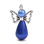 ABS Plastic & Acrylic Imitation Pearl Angel Pendants, with Alloy Wing Beads, for Wedding Decoration