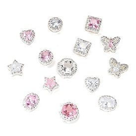 Латунные микро проложить кубического циркония бусы, серебряные