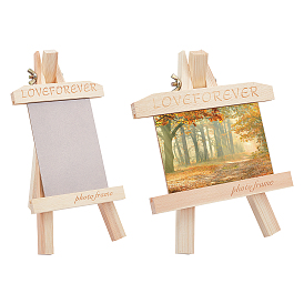 Olycraft 2 ensembles 2 styles cadres photo en bois naturel, pour cadre photo de table, forme de chevalet