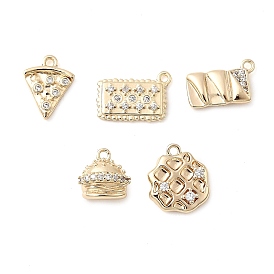 Латунные микро проложить кубического циркония прелести, реальный 14 k позолоченный