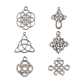 Tibetan Style Alloy Chinese Knot Pendants