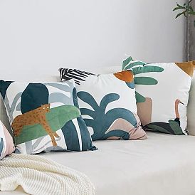 Nordic abstract plant short velvet pillow cover home sofa pillow cover without core cushion cover