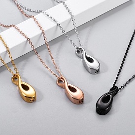 Stainless Steel Pendant Necklaces, Urn Ashes Necklaces, Infinity
