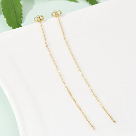 304 из нержавеющей стали серьги, ионное покрытие (ip), цепочка-оберег