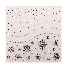 Plastic Embossing Template Folders, for DIY Scrapbooking, Photo Album Decorative, Embossed Paper, Cards Making, Christmas Theme, Square with Snowflake Pattern