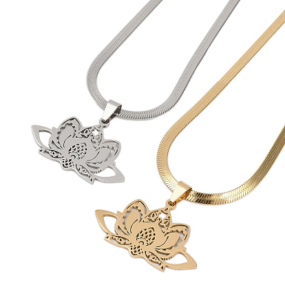 201 полые подвески-цветки лотоса из нержавеющей стали