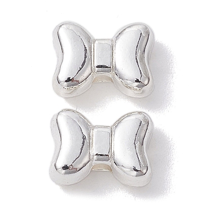 Alloy Beads, Long-Lasting Plated, Bowknot