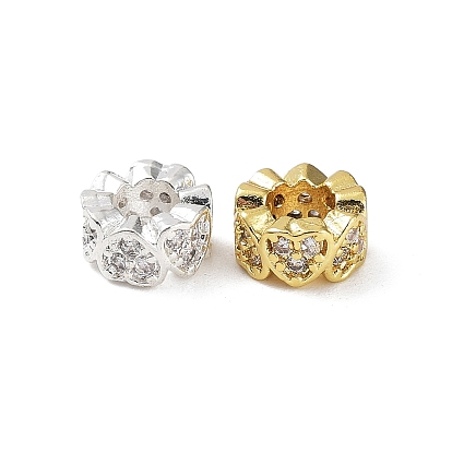 Стойки обшивки латунь микро проложить кубического циркония бусы, без кадмия и без свинца, долговечный, колонке с сердцем