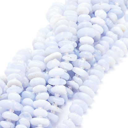 Perlas naturales ágata de encaje azul hebras, pepitas