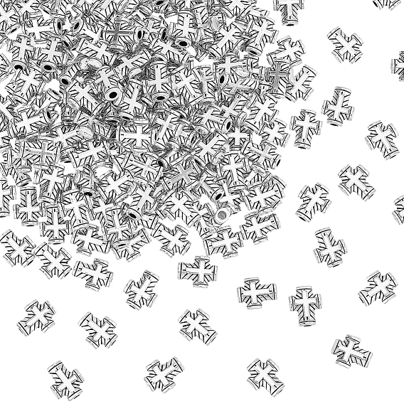 200 бусины из цинкового сплава в тибетском стиле, крестик