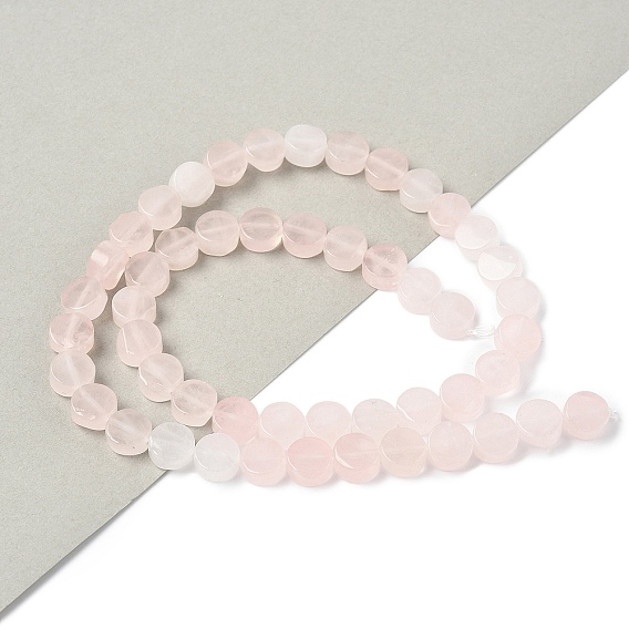 Природного розового кварца нитей бисера, плоско-круглые