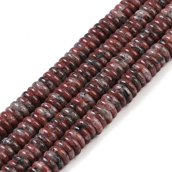 Natural Plum Blossom Jasper Beads Strands, Rondelle
