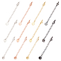 24Pcs 3 Style Eco-Friendly Brass Chain Extender, with Lobster Claw Clasps, Cadmium Free & Nickel Free & Lead Free, Long-Lasting Plated, Flat Round