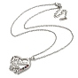 Mother's Day Brass Micro Pave Cubic Zirconia Heart Pendant Neckalces
