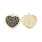 Rhinestone Pendants, with Light Gold Plated Brass Findings, Heart, Cadmium Free & Lead Free
